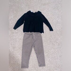 Black Sweater and Plaid Pants Set. Baby girls Zara outfit